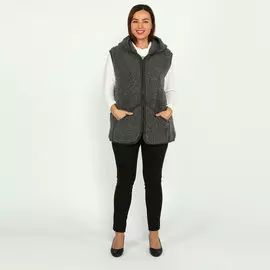 Жилет из овечьей шерсти с капюшоном