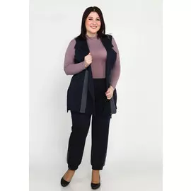 Жилет комбинированный с косой молнией