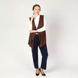 Жилет свободного кроя с имитацией замши