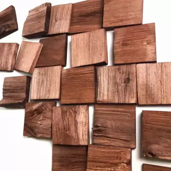 3D мозаика деревянная Arabesco цвет мербау 80x80 мм 72 шт. 0.5 м