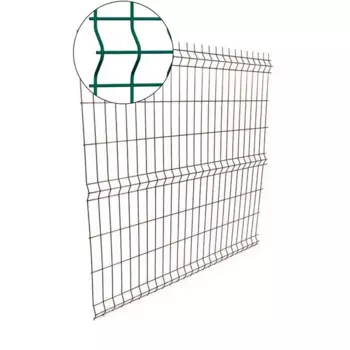 3D панель для забора Эко 2.5x1.5 м оцинкованный RAL 8017 3 ребра