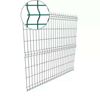 3D панель для забора Эко 2.5x1.5 м оцинкованный RAL 6005 3 ребра