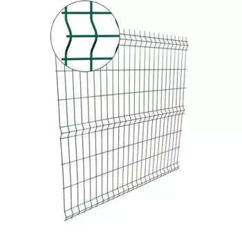 3D панель для забора Эко 2.5x1.7 м оцинкованный RAL 6005 3 ребра