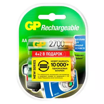 Аккумулятор GP 275AAHC/MVM-2CR6 Ni-Mh HR6 AA 2750 мАч 1.2В 6 шт.