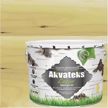 Антисептик защитно-декоративный Akvateks Lazur полуглянцевый сосна 9 л