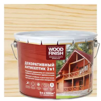 Антисептик декоративный Husky Wood Finish цвет бесцветный 9 л
