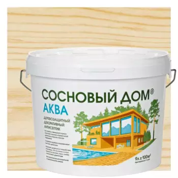 Антисептик лессирующий декоративный Husky Сосновый дом акриловый цвет бесцветный 9 л