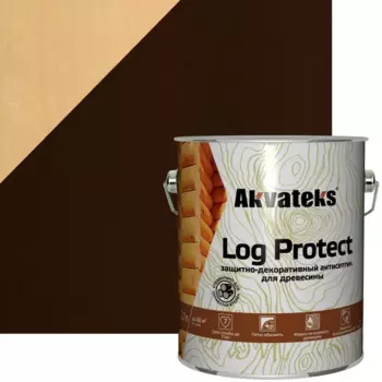Антисептик защитно-декоративный Akvateks LOG Protect полуматовый палисандр 2.7 л