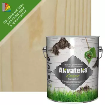Антисептик защитно-декоративный Akvateks полуглянцевый прозрачный 2.7 л