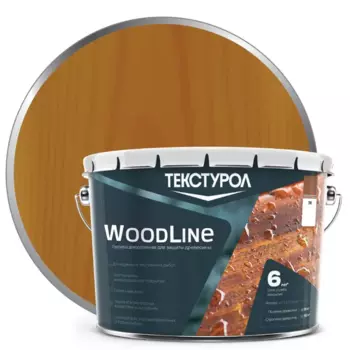 Антисептик защитно-декоративный Текстурол Woodline ДЗС полуглянцевый тик 10 л