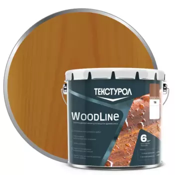 Антисептик защитно-декоративный Текстурол Woodline ДЗС полуглянцевый тик 3 л