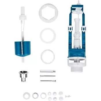 Арматура для бачка сливная/наливная нижнее подключение кнопка хром 1 режим Инкоэр