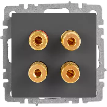 Аудио розетка встраиваемая IEK Brite РА10-БрГ цвет графит