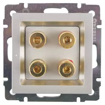 Аудио розетка встраиваемая Werkel, цвет серебряный