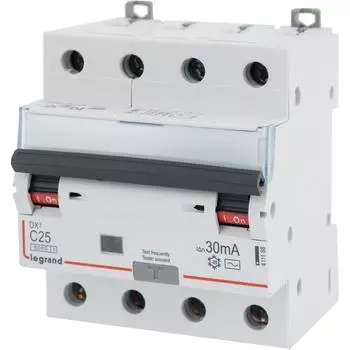 Автоматический выключатель дифференциального тока Legrand DX3 4P C25 A 30 мА 6 кА AC 411188