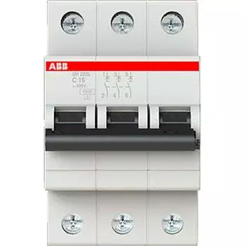 Автоматический выключатель ABB SH203L 3P 16 А 4.5 кА C 2CDS243001R0164