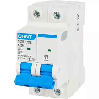 Автоматический выключатель CHINT NXB-63S 2P C20 А 4.5 кА