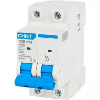 Автоматический выключатель CHINT NXB-63S 2P C50 А 4.5 кА