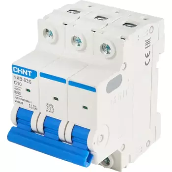 Автоматический выключатель CHINT NXB-63S 3P C10 А 4.5 кА