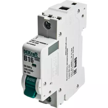 Автоматический выключатель Dekraft ВА-103 1P B16 А 6 кА 12209DEK