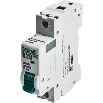 Автоматический выключатель Dekraft ВА-103 1P B20 А 6 кА 12210DEK