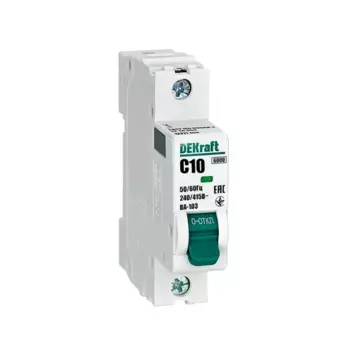 Автоматический выключатель Dekraft ВА-103 1P C10 A 6 кА 12271DEK