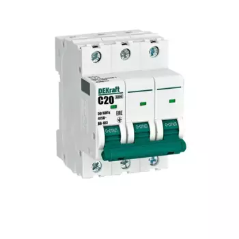 Автоматический выключатель Dekraft ВА-103 3P C20 А 6 кА 12306DEK