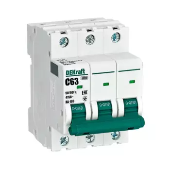 Автоматический выключатель Dekraft ВА-103 3P C63 А 6 кА 12311DEK