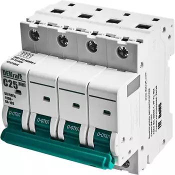 Автоматический выключатель Dekraft ВА-103 4P C25 А 6 кА 12323DEK