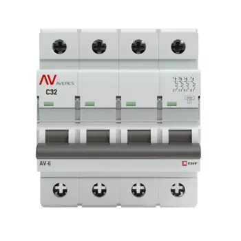 Автоматический выключатель EKF Averes AV-6 4P C32 А 6 кА