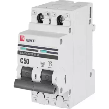 Автоматический выключатель EKF ВА47-63 2P C50 A 4.5 кА