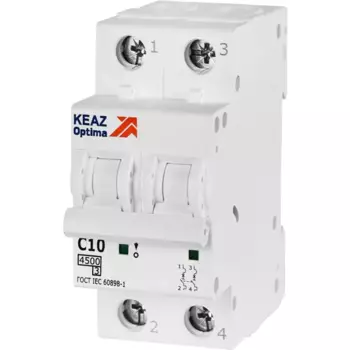 Автоматический выключатель КЭАЗ Opti Din BM63 2P C10 А 4.5 кА