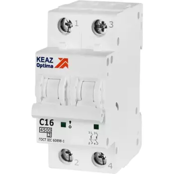 Автоматический выключатель КЭАЗ Opti Din BM63 2P C16 А 4.5 кА