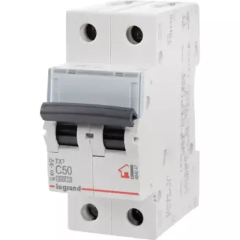 Автоматический выключатель Legrand TX3 2P C50 А 6 кА