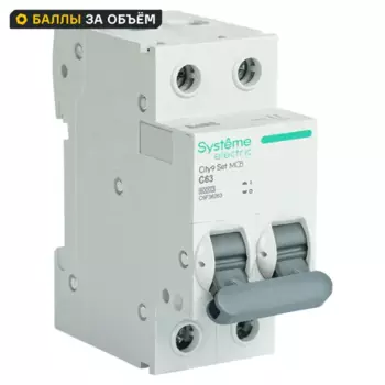 Автоматический выключатель Systeme Electric City9 Set C9F36263 2P С63 А 6 кА