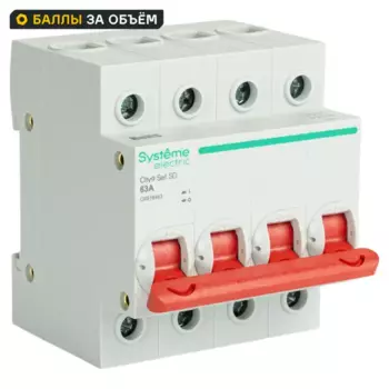 Автоматический выключатель Systeme Electric City9 Set C9S16463 4P C63 А 6 кА