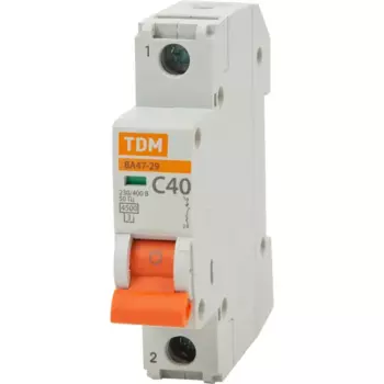 Автоматический выключатель TDM Electric ВА47-29 1P C40 А 4.5 кА SQ0206-0078