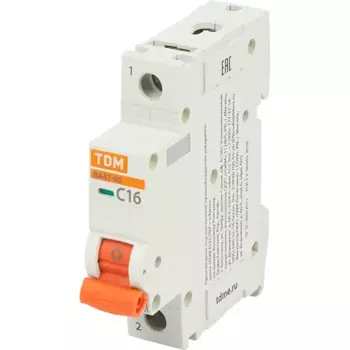 Автоматический выключатель TDM Electric ВА47-60 1P C16 А 6 кА SQ0223-0077
