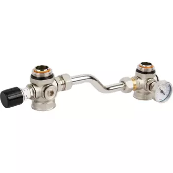 Байпас Valtec проходной с перепускным клапаном, 200 мм, латунь