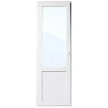 Балконная дверь ПВХ VEKA одностворчатая 2130x700 мм (ВxШ) левая поворотно-откидная двуxкамерный стеклопакет белый/белый