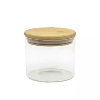 Банка Delinia 0.4 л стекло/бамбук цвет прозрачный