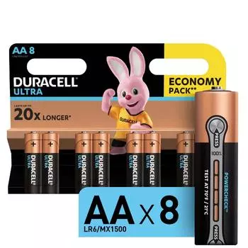 Батарейка алкалиновая Duracell Ultra AA 8 шт.