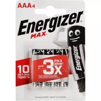 Батарейка алкалиновая Energizer Max AAA/LR03 4 шт.