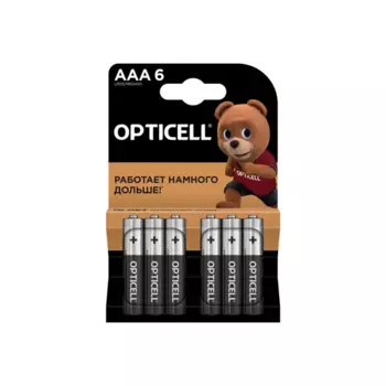 Батарейка Opticell Basic алкалиновая LR03 AAA 6 шт.