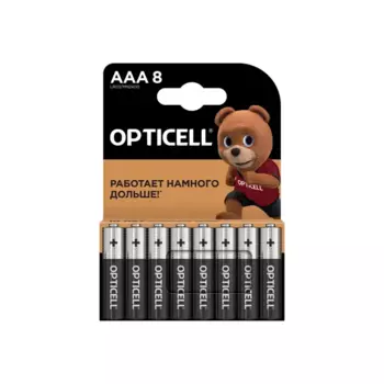 Батарейка Opticell Basic алкалиновая LR03 AAA 8 шт.
