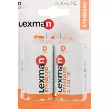 Батарейка алкалиновая В/LR20, 2 шт.