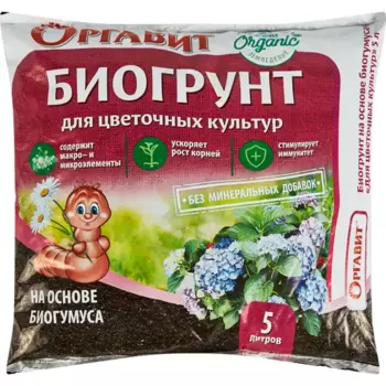 Биогрунт на основе биогумуса для цветущих растений 5 л