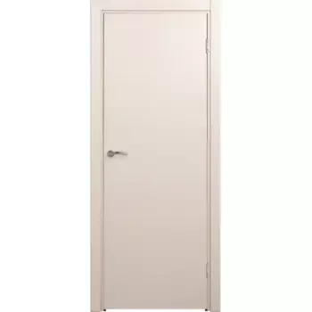 Блок дверной глухой ПВХ Крем21-9 80x200 см (с замком и петлями)