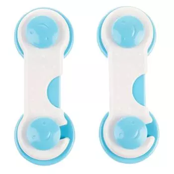 Блокиратор мебельный жесткий TCTK-006, пластик, цвет бело-голубой, 2 шт.