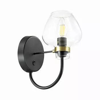 Бра Ilona 3708/1W, цвет чёрный/прозрачный